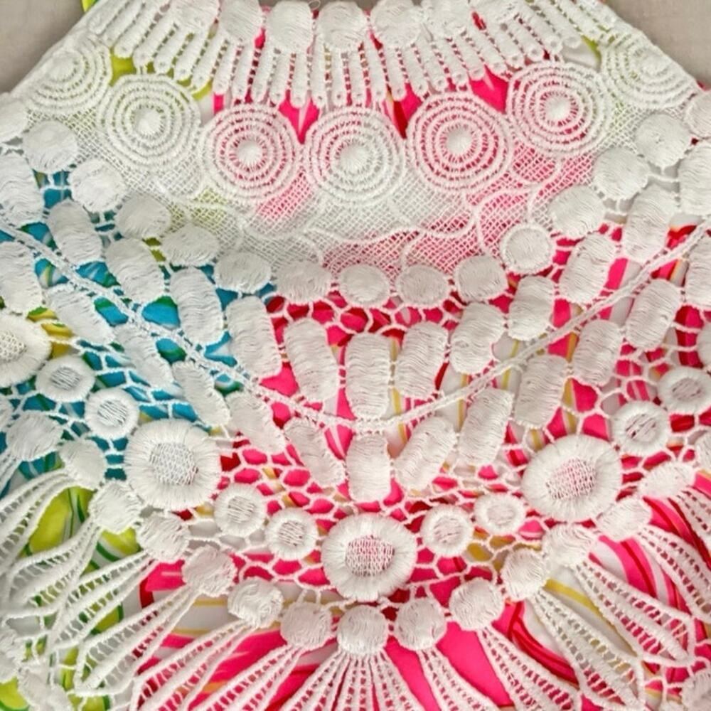 Lilly Pulitzer Brighton Halter Dress Floral Crochet Neck Women’s Size 4 Resort - Picture 5 of 8